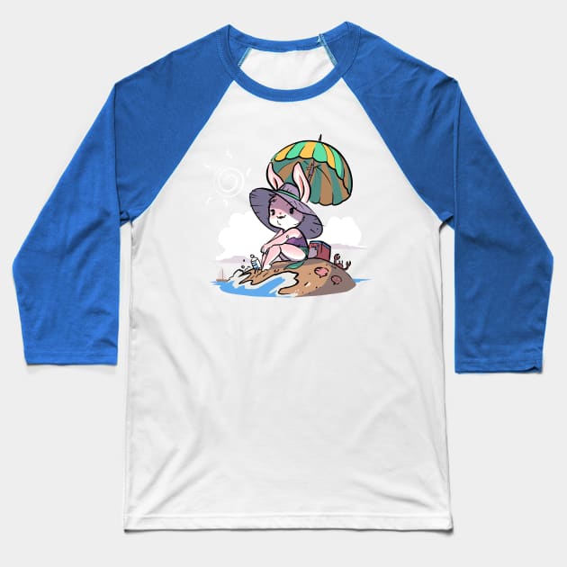 Bunny at the Beach Baseball T-Shirt by Cottin Pickin Creations